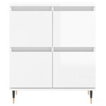 vidaXL Buffets 3 Pièces blanc brillant bois d'ingénierie