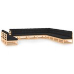 vidaXL Salon de jardin 12 Pièces avec coussins anthracite Pin massif