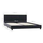 vidaXL Cadre de lit Noir Similicuir 160 x 200 cm