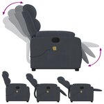vidaXL Fauteuil de massage inclinable Gris foncé Velours