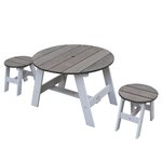 AXI Ensemble de table de pique-nique enfants 3 Pièces Gris et blanc