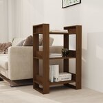 vidaXL Bibliothèque/Cloison Marron miel 60x35x91 cm Bois massif