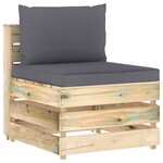 vidaXL Salon de jardin 7 Pièces avec coussins Bois imprégné de vert