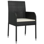 vidaXL Ensemble de Salle à Manger de Jardin de 5 Pièces avec Coussins en Poly Rattan Noir