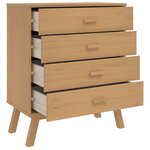 vidaXL Armoire à tiroirs OLDEN marron bois de pin solide