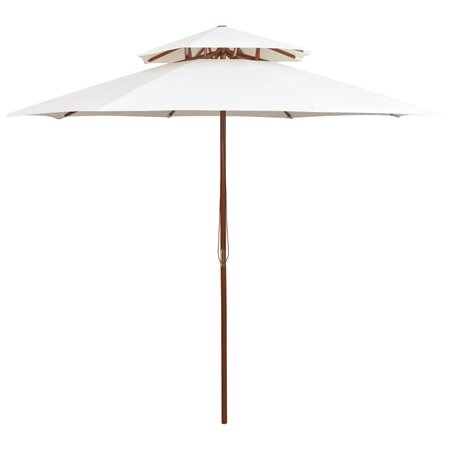 vidaXL Parasol de terrasse 270 x 270 cm Poteau en bois Blanc crème