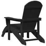 Chaises Adirondack vidaXL avec Reposes-Pieds 2 Pièces Noir HDPE