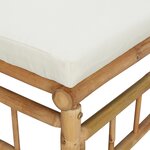 vidaXL Canapé central de jardin avec coussins blanc crème bambou