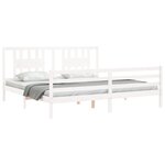 vidaXL Cadre de lit avec tête de lit blanc 200x200 cm bois massif