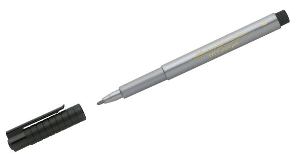 Stylo feutre à encre de chine pigmentée PITT artist pen 1 5 mm Argent x 10 FABER-CASTELL