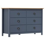 vidaXL Buffet Hill Gris 125x40x80 cm Bois de pin solide