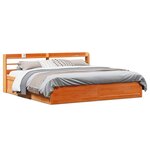 vidaXL Cadre de lit et tête de lit cire marron 200x200 cm bois de pin