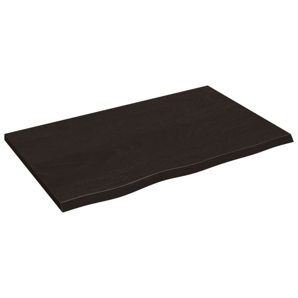 vidaXL Dessus de bureau marron foncé 80x50x2 cm bois chêne traité