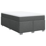 vidaXL Sommier à lattes de lit avec matelas Gris foncé 120x200cm Tissu