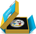 Pièce de monnaie en argent 10 dollars g 93.3 (3 oz) millésime 2023 mickey and friends donald duck and mickey