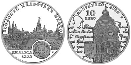 Pièce de monnaie 10 euro Slovaquie 2022 argent BE – Skalica