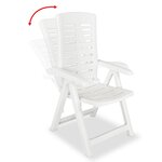 vidaXL Chaises inclinables de jardin 4 Pièces Plastique Blanc