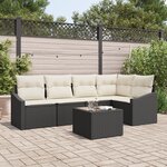 vidaXL Ensemble de salle à manger de jardin 5 pièces avec coussins en poly rotin marron