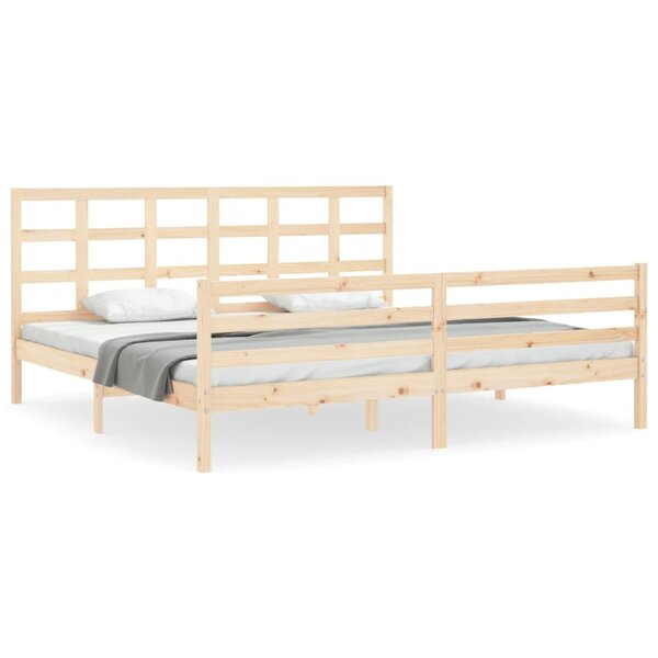 vidaXL Cadre de lit avec tête de lit 200x200 cm bois massif