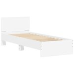vidaXL Cadre de lit avec tête de lit blanc 75x190 cm bois d'ingénierie