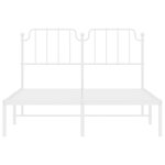 vidaXL Cadre de lit métal avec tête de lit blanc 140x190 cm