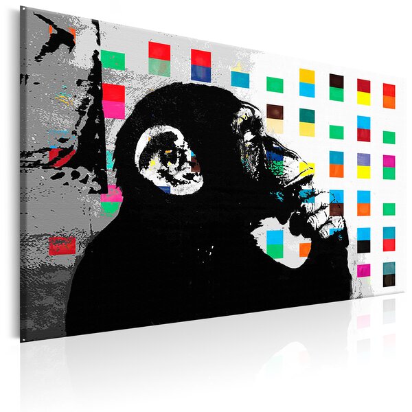 Tableau - banksy the thinker monkey l x h en cm 120x80