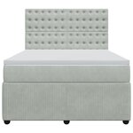 vidaXL Sommier à lattes de lit et matelas Gris clair 140x200cm Velours