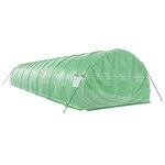 vidaXL Serre avec cadre en acier vert 42 m² 14x3x2 m