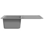 vidaXL Évier de cuisine en granite avec égouttoir réversible Gris