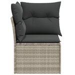 vidaXL Canapé d'angle de jardin et coussins gris clair résine tressée