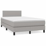 vidaXL Sommier à lattes de lit et matelas gris clair 120x190 cm tissu