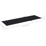 vidaXL Chaise longue double et coussins noir bois de pin imprégné