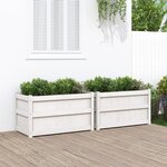 vidaXL Jardinières 2 Pièces blanc bois de pin massif