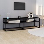 vidaXL Meuble TV Noir 140x40x40 5 cm Verre trempé