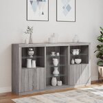 vidaXL Buffet avec lumières LED sonoma gris 181 5x37x100 cm