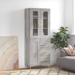vidaXL Buffet haut Sonoma gris 69 5x34x180 cm Bois d'ingénierie