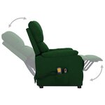 Vidaxl fauteuil releveur inclinable de massage vert foncé tissu