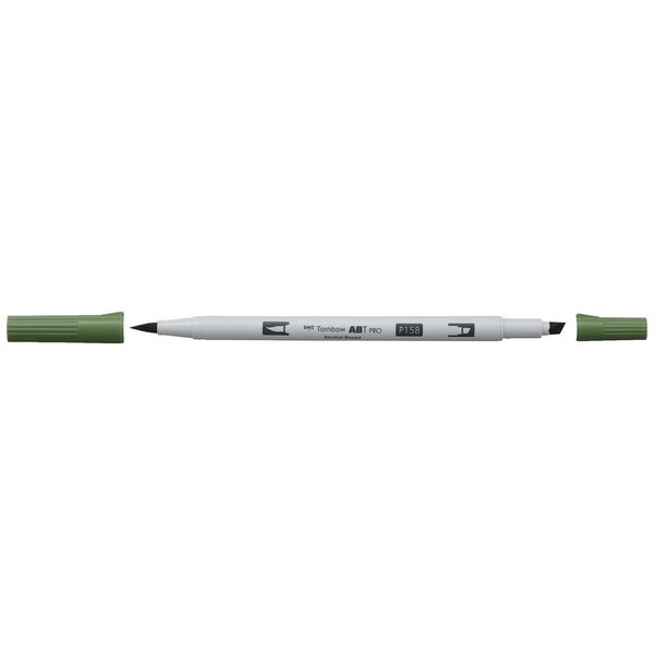 Marqueur Base Alcool Double Pointe ABT PRO 158 olive noire x 6 TOMBOW