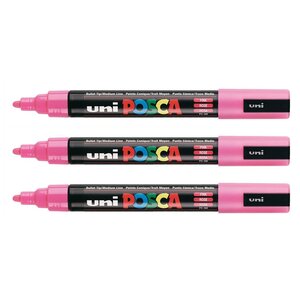 Marqueur pointe conique moyenne POSCA PC5M 1 8 - 2 5mm Rose x 3 POSCA