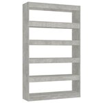 vidaXL Bibliothèque/Séparateur de pièce Gris béton 100x30x166 cm
