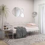 vidaXL Cadre de canapé-lit sans matelas blanc métal 90x200 cm