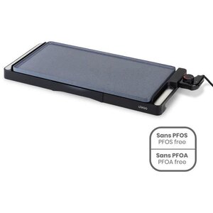 Plancha revêtement céramique 2200W - Plaque amovible fonte d'aluminium - Thermostat ajustable