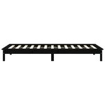 vidaXL Cadre de lit noir 75x190 cm petit simple bois massif de pin