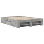 vidaXL Cadre de lit gris béton 120x200 cm bois d'ingénierie