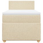 vidaXL Sommier à lattes de lit avec matelas Crème 100x200 cm Tissu