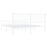 vidaXL Cadre de lit métal avec tête de lit/pied de lit blanc 200x200cm