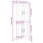 vidaXL Buffet haut Chêne marron 69 5x34x180 cm Bois d'ingénierie