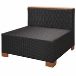 vidaXL Salon de jardin 9 Pièces avec coussins Résine tressée Noir