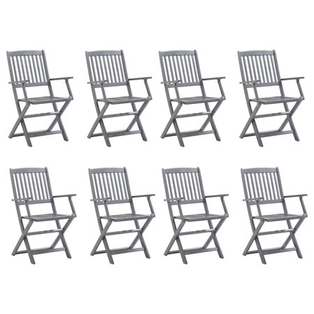 vidaXL Chaises pliables d'extérieur lot de 8 Bois d'acacia solide