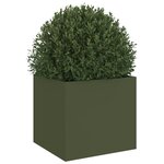 vidaXL Jardinière vert olive 32x30x29 cm acier laminé à froid